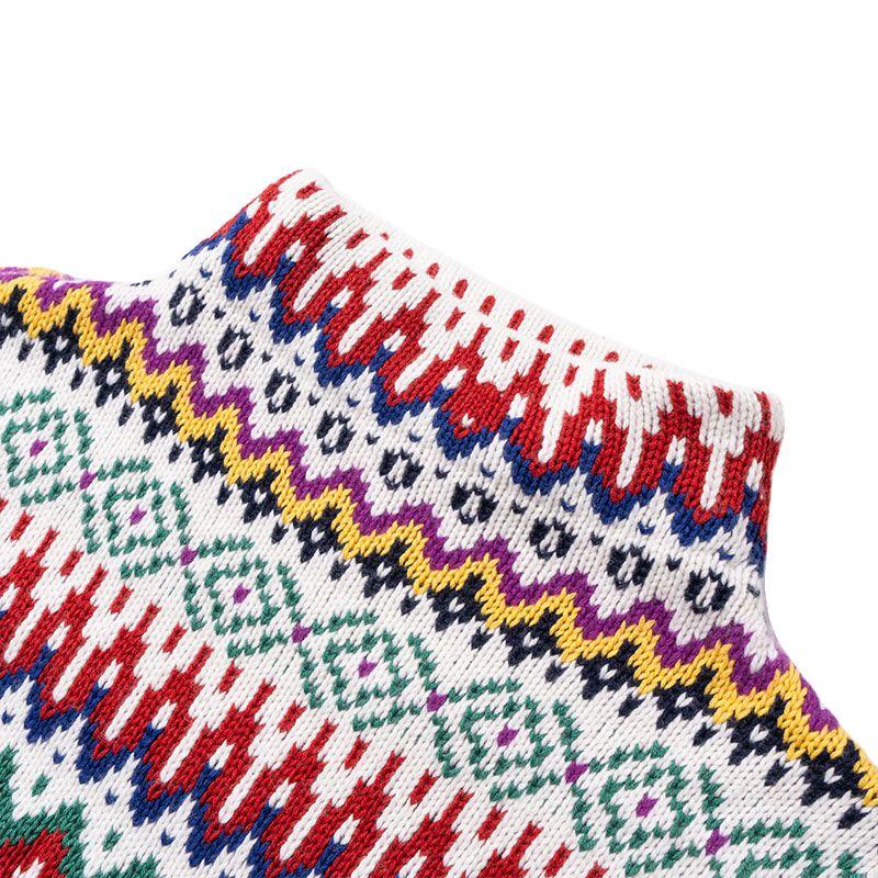 Polo Ralph Lauren FW22 Logo All Over Print Loose Fit Mock Neck Sweater Women Sweater Multicolor WMPOSWENC020545-100