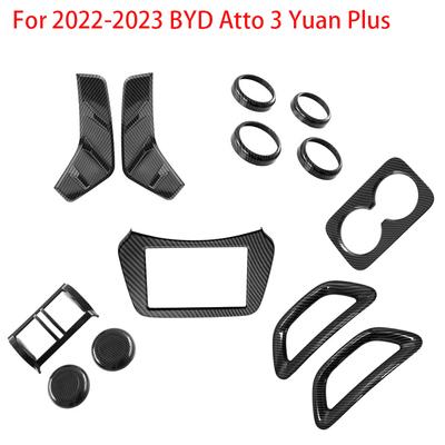 Pro BYD Yuan Plus Atto 3 2024 2024 Interiér Uhlíkové Vlákno Loketní Opěrka Středový Panel Ovládání Držák Vody Panel Řadicí Páky Kryt Větracích Otvorů