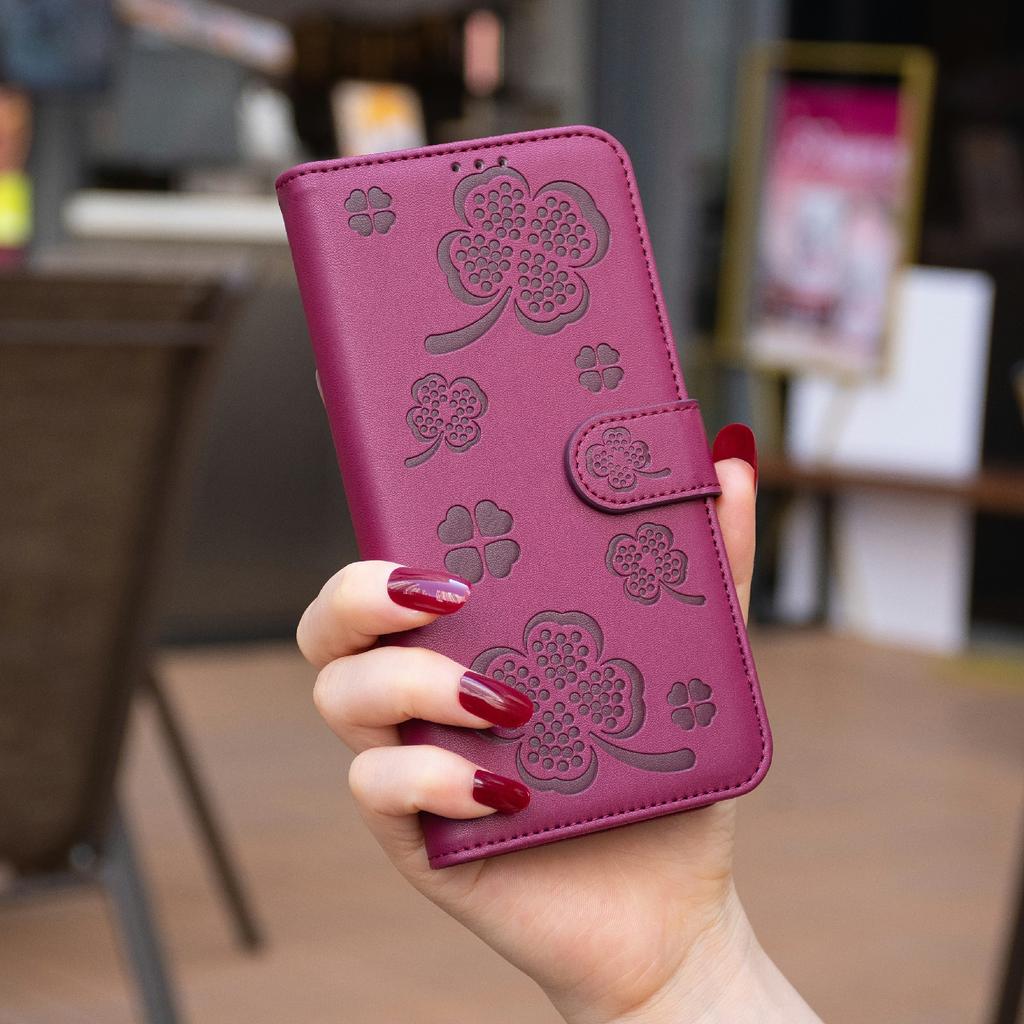For Samsung Galaxy A16 5G/A16 4G Case Clover Pattern Wallet Stand View Leather Phone Cover