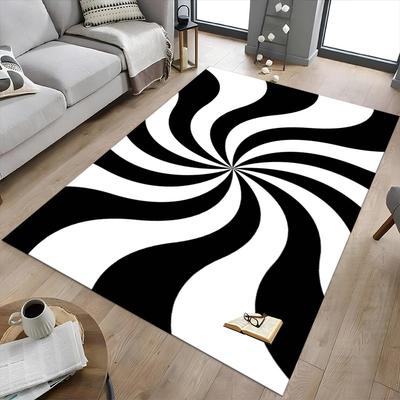 1 ST Zwart Wit Extra Groot Antislip Vloerkleed, Kantoor, Familie, Slaapkamer, Studio Groot Vloerkleed Binnenvloerkleden, , Levendige Kleuren