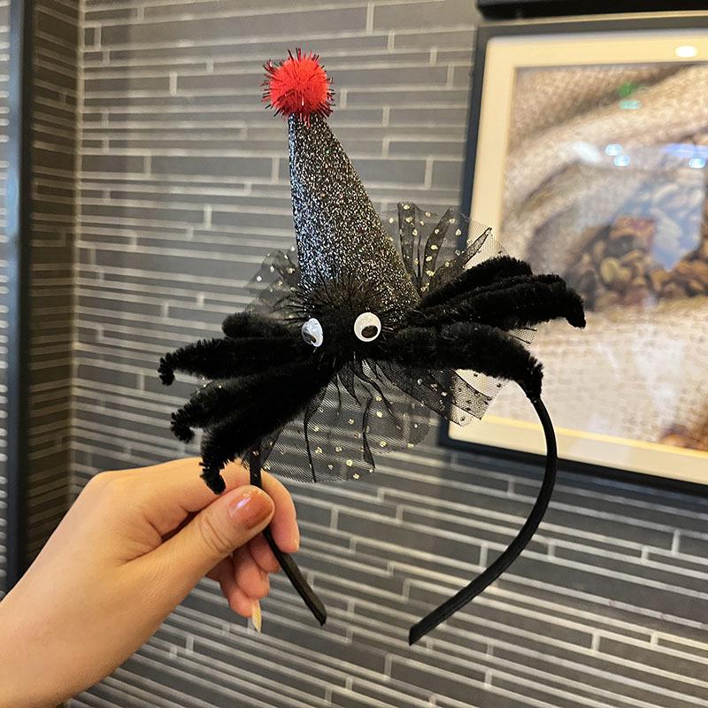 Evropský a americký halloweenský klobouk z dýně a tmavá čelenka s lebkou, sponka do vlasů pro dětské fotografie