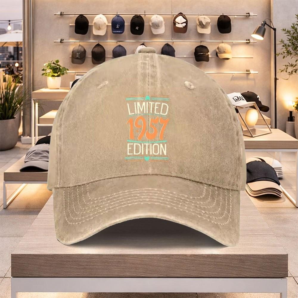 Limited 1957 Edition Washed Baseball Cap Adjustable Cotton Casual Sun Hat Unisex