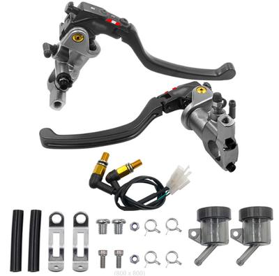 Pair CNC 19 RCS Motorcycle Brake Master Cylinder Cable Clutch Radial Brake Pump 22mm Universal For Honda Yamaha Kawasaki Suzuki  With Aluminum Switch