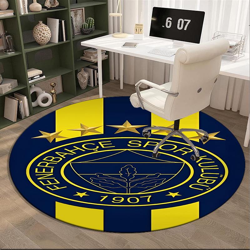 Fenerbahçe Wappen Design Runder Teppich für Wohnzimmer, Schlafzimmer, Spielzimmer, Stuhlunterlage, Läufer, Kreis Teppich, Fan Weihnachtsgeschenk