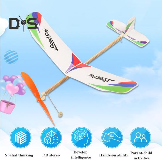 Gummibandbetriebenes Flugzeugmodell für Kinder, pädagogisches Wurfsegelflugzeug, Kleinkinder, Jungen und Mädchen, Outdoor-Flugzeugspielzeug