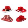 Cowgirl Hat+Kerchief Set for Christmas with Furry White Brim Christmas Cowgirl Hats Bachelorette Party