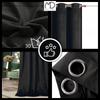 Velvet curtain with eyelets - black