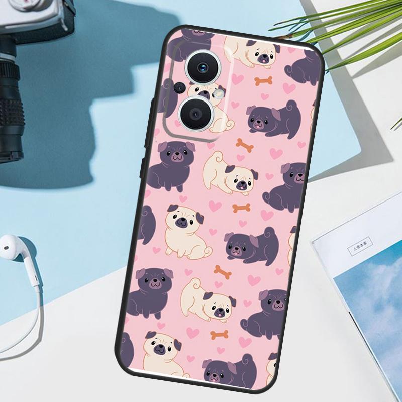 Funny Pug Dog Cover For OPPO Reno 8 7 Lite 10 11 12 13 14 Pro 11F 12F 13F 14F OPPO Find X8 X5 X9 Pro Case