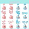 Cake Decor Flags For Boys And Girls First Birthday Party With Gold Glitter Paper