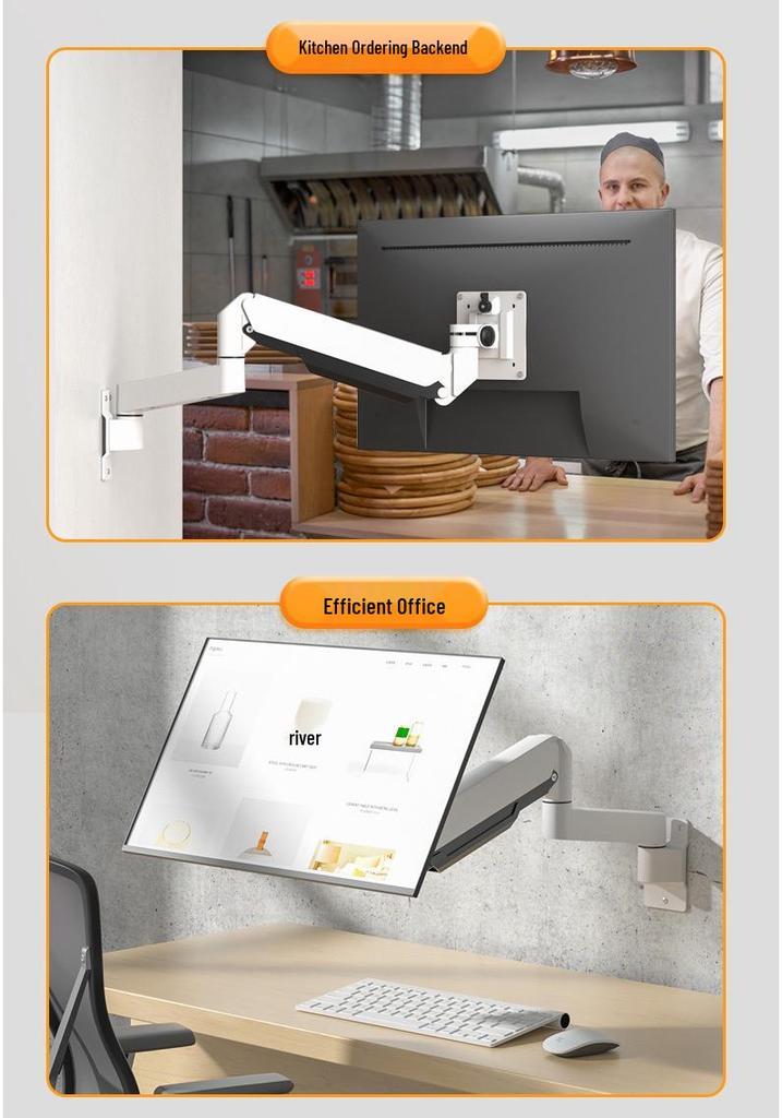 Adjustable Wall-Mounted Display Bracket, 59CM Extension, Rotating Industrial Equipment Holder