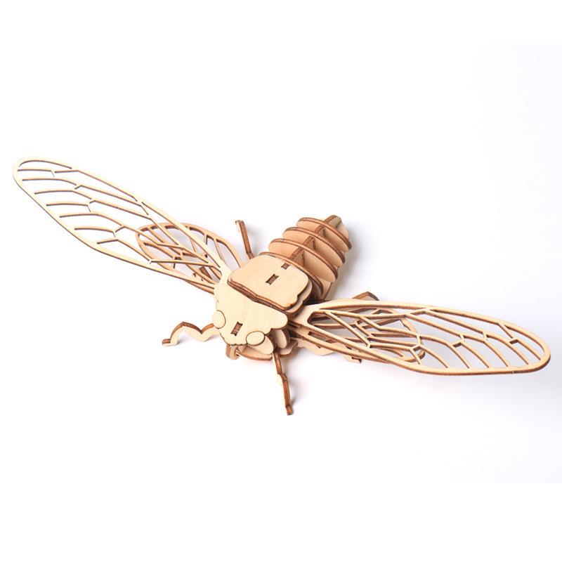 Children's 3D Wooden Puzzle Insect Model - DIY Educational Toy
