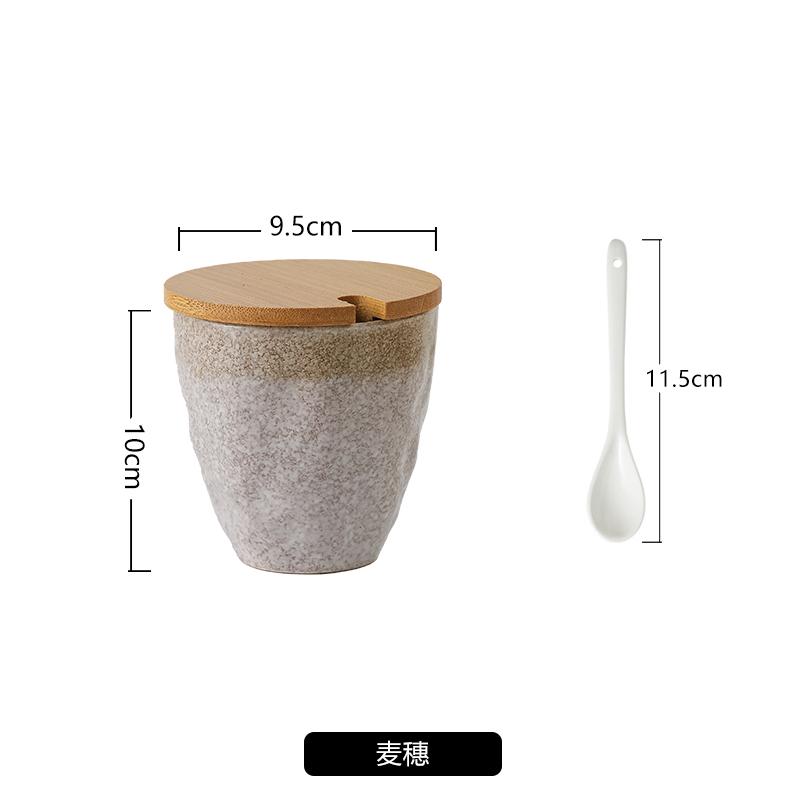 Retro Style Ceramic Spice Jars with Underglaze Painting, Household Kitchen Storage Containers for Spices and Seasonings