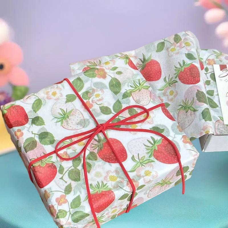 10 Sheets Cute Strawberry Snow Pear Paper Flower Bouquet Wrapped With Flower Lining Wedding Decor DIY Outdoor Gadgets