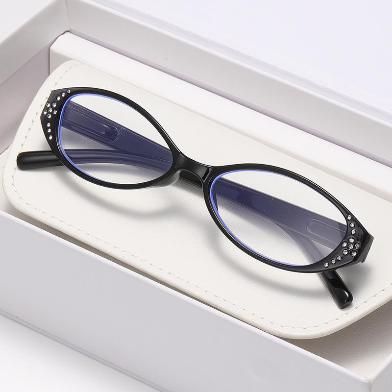 Shiny Diamond Decorative Frames Reading Glasses Women's Fashion Elegant Farsighted Glasses High Definition Anti-Blu-ray Glasses