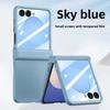 Fashion Candy Color Skin Feel Matte Hinge Protect Case for Samsung Galaxy Z Flip 8 7 6 5 4 3 Tempered Glass Film Anti-drop Cover