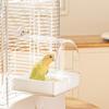 Pet Bird Bath Tub Clear Bathing Tub Parrot Bathtub Parrot Shower Box Bathtub with Bottom Drawer 7''