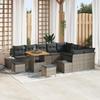 VidaXL 12-piece Garden Sofa Set Grey Poly Rattan, Modern Sofa Set for Garden and Terrace 3362823