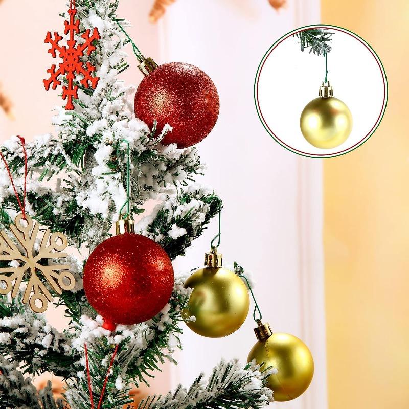 5-100PCS Christmas Tree Decorating Hooks Xmas Tree Ball Pendant Hanging Holders Plastic Hooks for 2024 New Year Party Decoration