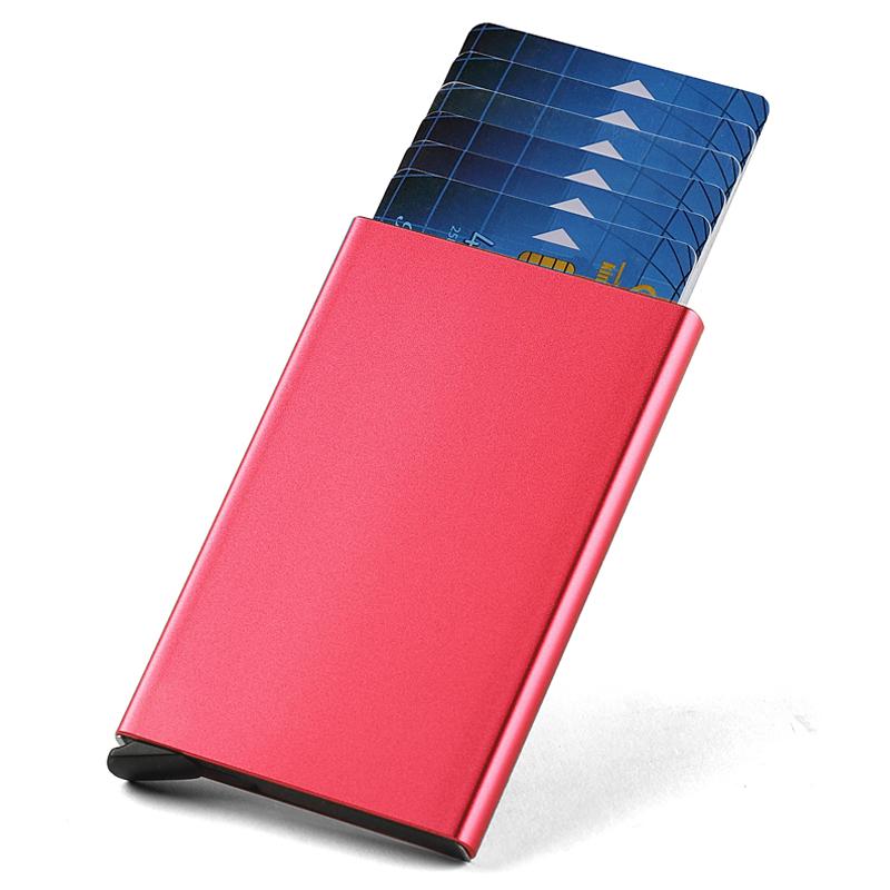 Rfid ID Credit Card Holder Case Smart Minimalist Aluminium Metal Wallet Thin Pop-up Cardholder Wallets for Men Creditcard Case