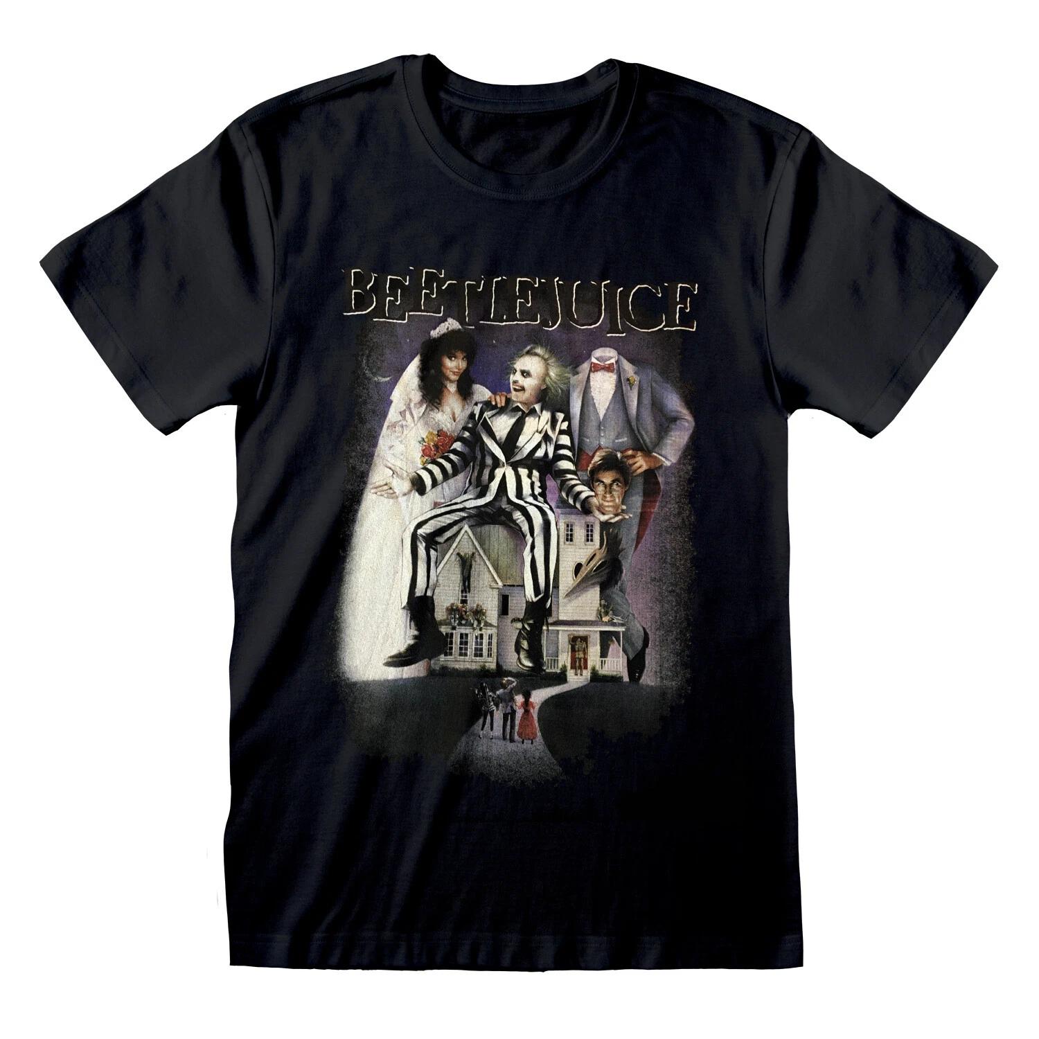 Official Beetlejuice T Shirt Poster New Black Gothic Horror Movie L XL S