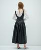 Obeodyupeulleeo Square Neck Leather Long Dress_Black