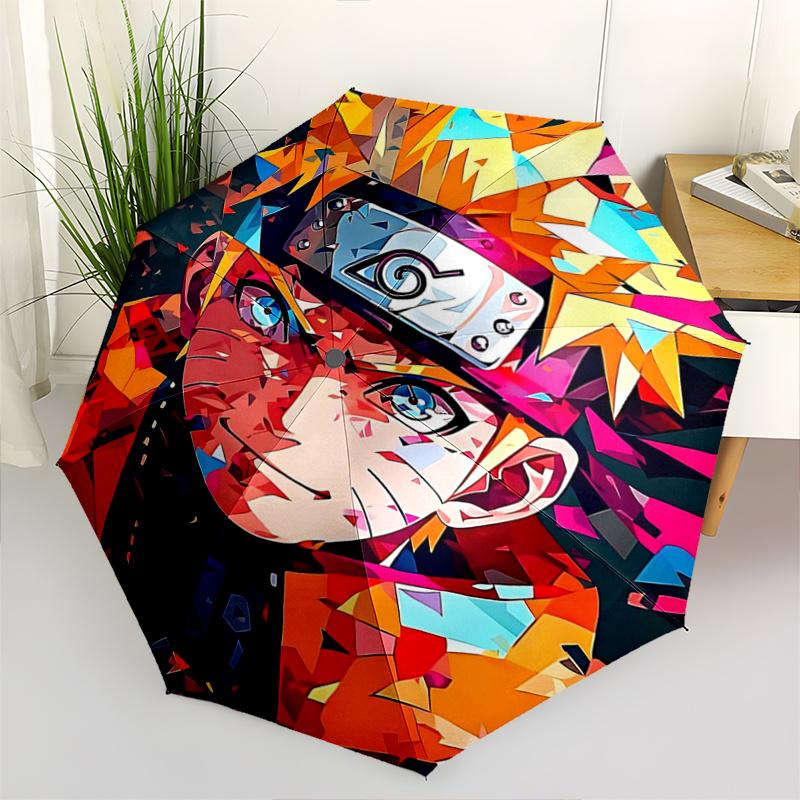1pc Vivid Naruto Automatic Opening and Closing Umbrella - Small Umbrella Suitable for Various Occasions, Portable 3-Fold Small Umbrella for Men and Wo
