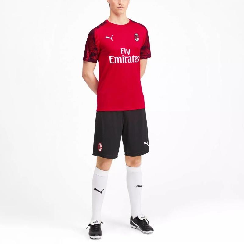 Puma Milan Acm Training Letter Print Color Block Short Sleeve T-Shirt Men Tops Red 756141-01