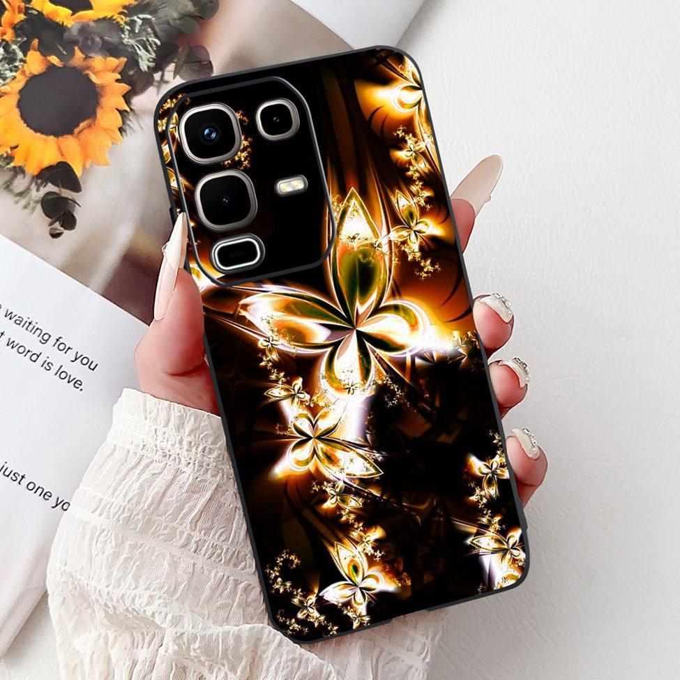 Per Infinix Note 50s X6870 Cover Posteriore Per Infinix Note 50s 5G Custodia Silicone Moda Lusso Fiori Gatto Carino Dipinto Divertente Paraurti