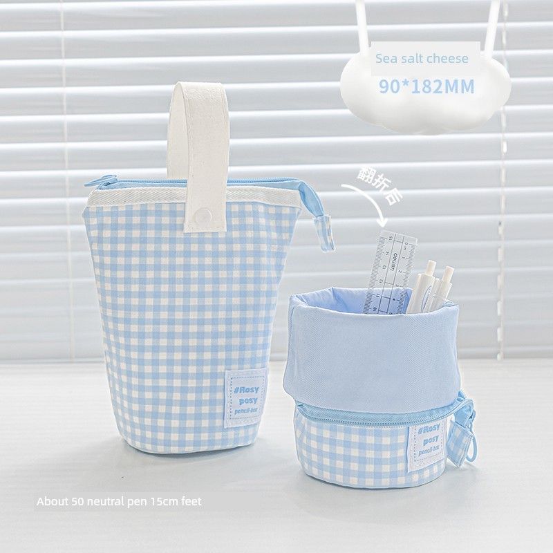 

Rosyposy Soft Girl Good-looking Cute Pencil Case [Vertical pencil case] Sea salt cheese