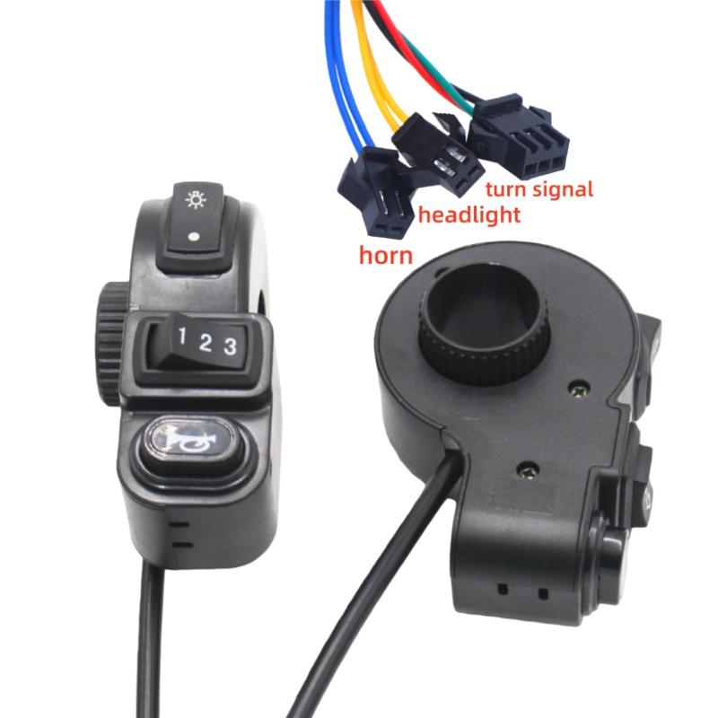 Motorcycle Handlebar Switches, 1/3Pcs, 3in1 Light, Horn, Turn Signal Options for E-bike Riders