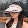 Women's Korean-style open-top hat with large brim to cover the face, simple letter print, versatile and fashionable sun protection hat