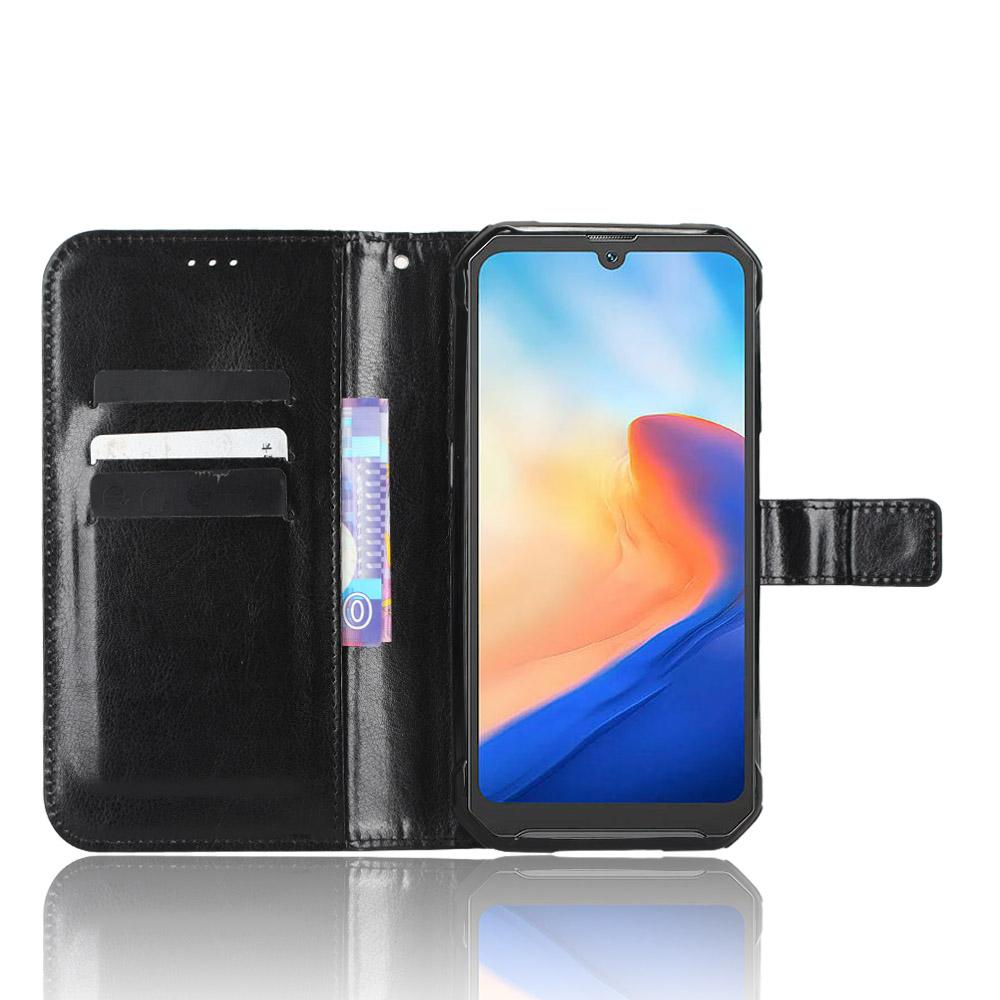 For Blackview BV7200 Crazy Horse Texture Wallet Stand Case PU Leather Flip Phone Cover with Strap