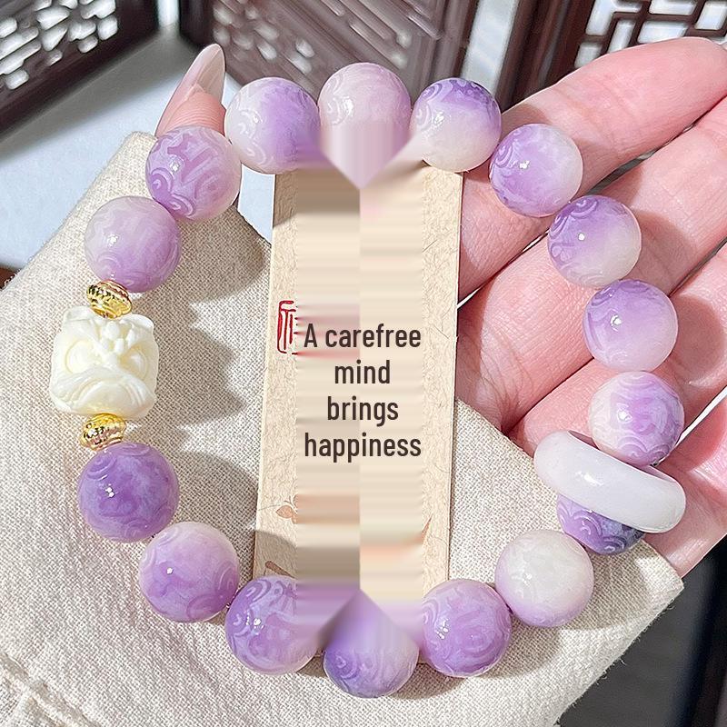 Bodhi Root Six-Character Mantra Beads: Women's Wrap-Around Bracelet for Prayer & Meditation.