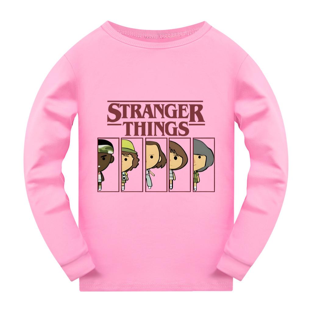 5248 Kids Boys Girls Stranger Print Long Sleeves T-Shirt
