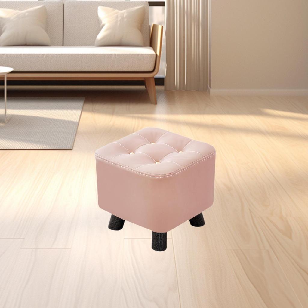 Small Square Footstool Comfortable Ottoman Stool for Office Entryway Bedroom