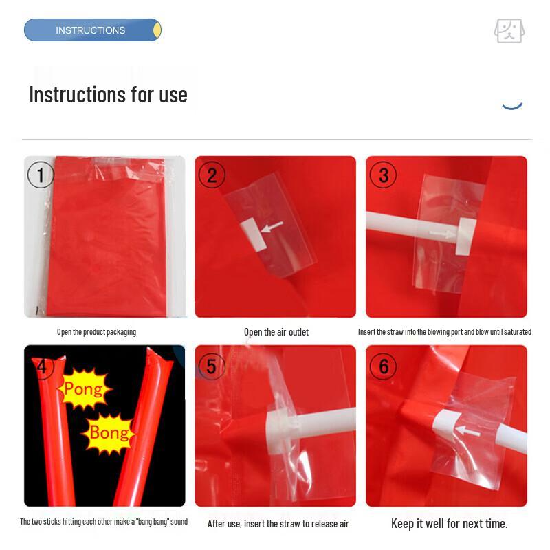 Inflatable Cheer Sticks for Events (20 Pack)