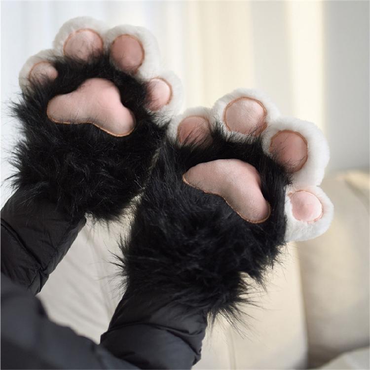 Katzenpfoten Handschuhe Plüsch Tierpfoten Handhandschuhe Cosplay Party Kostüm Handwärmer