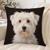 1 Pillowcase, Precious West Highland White Terrier Portrait Oil Painting Print, 2D Flat Printing, Single-Sided Print, No Pillow Insert, 17.72 X 17.72