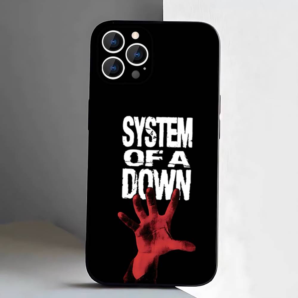 S-System of a Down Rock Band Phone Case For iPhone 17,16,15,14,13,12,11,Pro,XS,Max,XR,Plus,E,SE4,Mini Black Soft Cover