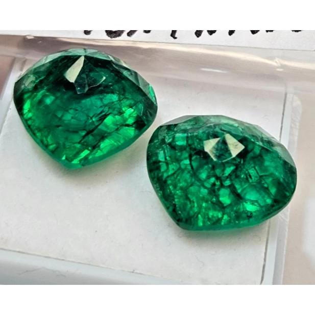 Green Colombian Emerald 15-16 Ct Pear Cut Pair Certified Fabulous Gemstone