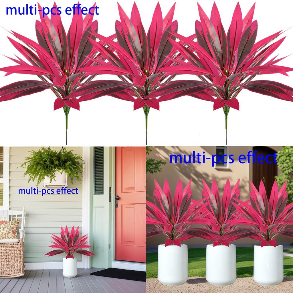 Lifelike Faux Flowers with Vibrant Pink/Purple Leaves Outdoor Faux Flowers for Daily Office Work Indoor Leisure Occasion Home