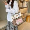 Women's Large Capacity Handbag Color Block Student Shoulder Bag