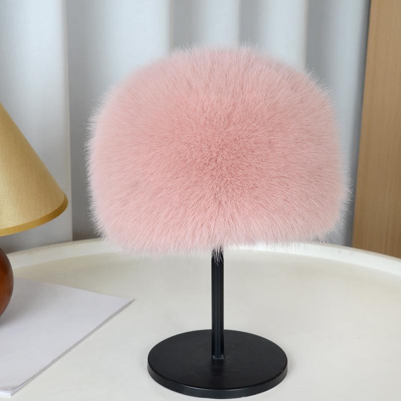 1PC Ear Protection Thick Warm Winter Women's Fashion Fluffy Plush Hat Snow Ski Cap Imitation Fur KTY