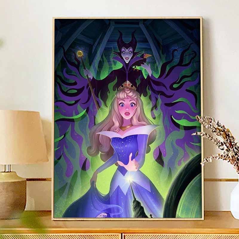 Disney 5d diamond painting full drill diy diamond embroidery decorative painting ornaments living room Aurora Maleficent 129 characters.