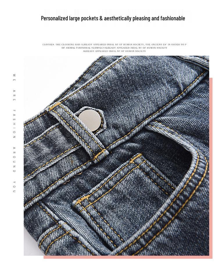 Women's Winter 2023 High-Waisted Slimming Loose Straight Carrot Jeans with Fleece Lining