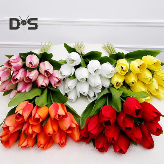 Simulated Tulip 37cm Artificial Tulip Faux Silk Fake Tulip Flower Bulk for Vase Wedding Home Decor Spring Parties Mother's Day Gift