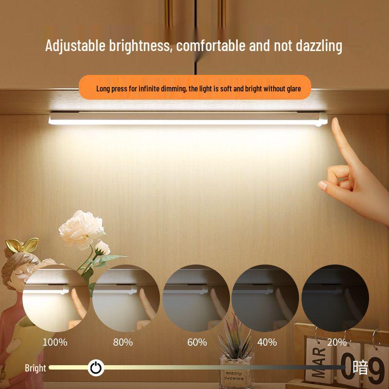 LED Motion Sensor Night Lamp: Magnetic Rechargeable Light for Wardrobes, Wine Cabinets, and Dormitories.