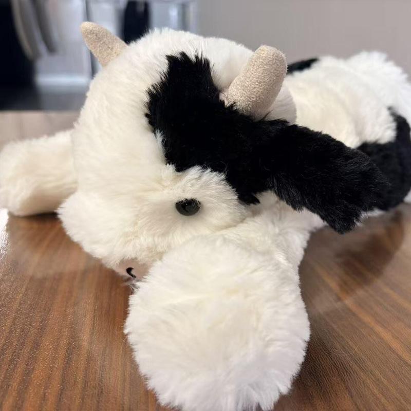 Animation Cow Plush Toys Fluffy Very Plush Cuddly Anime Plushie Stuffed Accompany Sleeping Doll Room Decoration Birthday Gifts