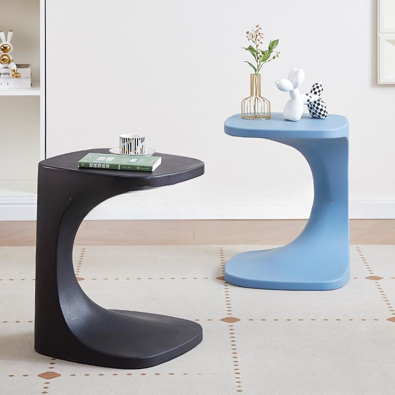 Plastic American Bedside Table Creamy Minimalist Coffee Table Water-Fill Balcony Side Stand Space-Saving Corner Table