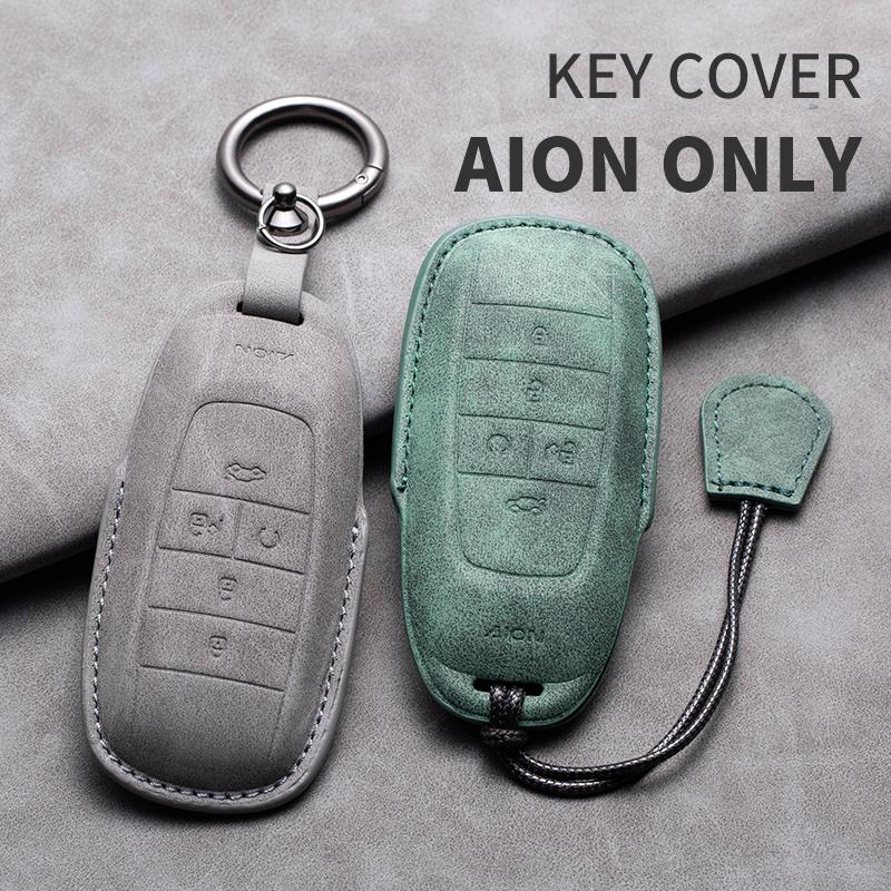Leather Car Key Case Full Cover Remote Shell For Gac New Energy Trumpchi Aion S ION V Y LX and Mitsubishi Airtrek EV Accessories